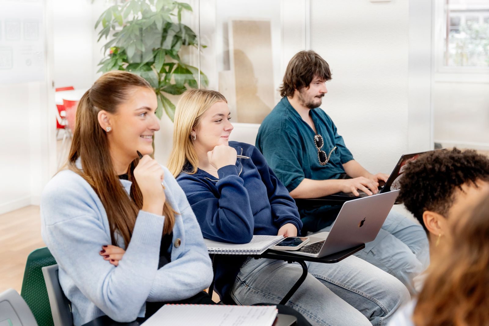 Students sitting in a classroom